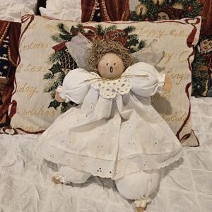 White Angel Doll with Lace Details